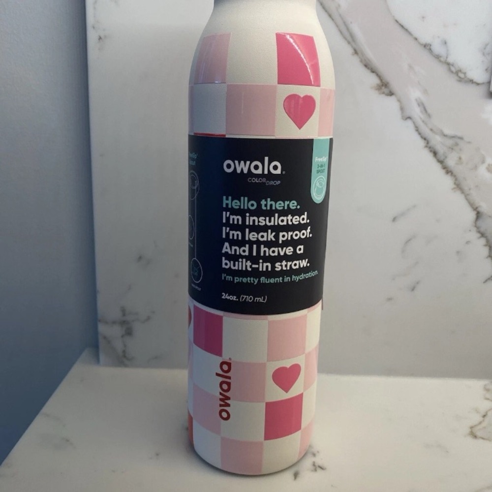 Owala Color Drop Check Me Out Valentine NEW FreeSip Twist Special Edition 24oz